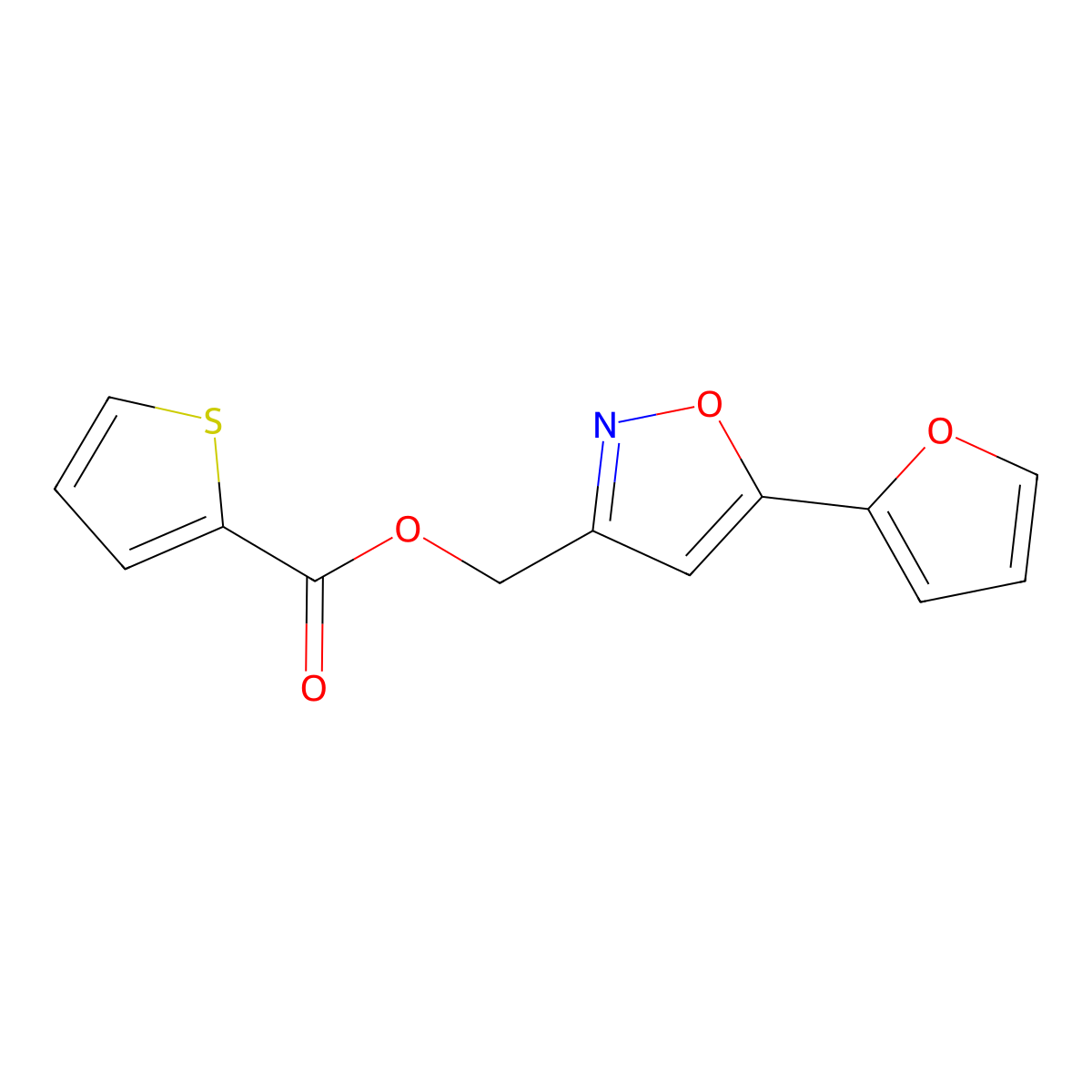 [5-(Furan-2-yl)-1,2-oxazol-3-yl]methyl thiophene-2-carboxylate molecular structure, CAS 1105202-25-2