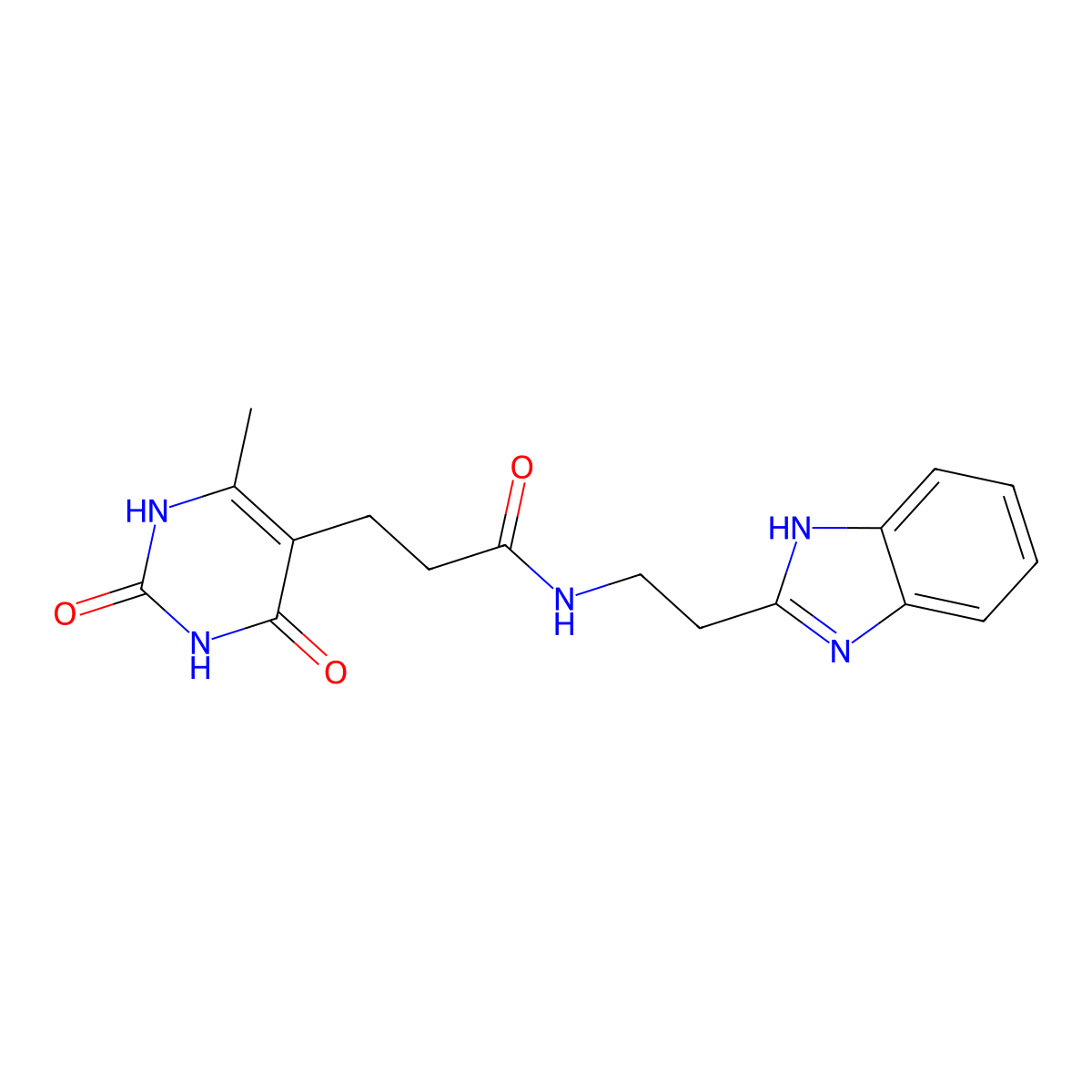 N-(2-(1H-benzo[d]imidazol-2-yl)ethyl)-3-(6-methyl-2,4-dioxo-1,2,3,4-tetrahydropyrimidin-5-yl)propanamide molecular structure, CAS 1105202-35-4