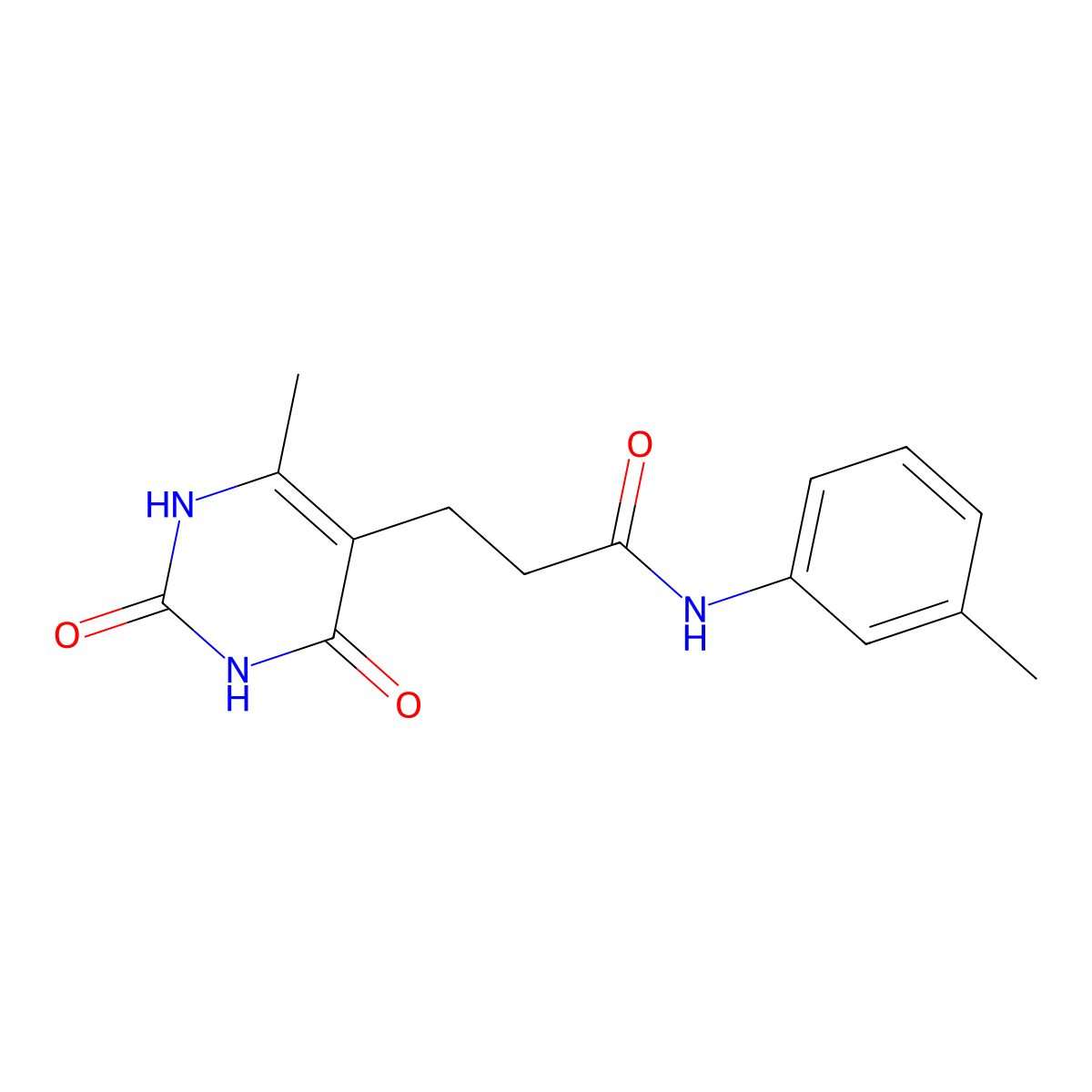 3-(6-methyl-2,4-dioxo-1,2,3,4-tetrahydropyrimidin-5-yl)-N-(m-tolyl)propanamide molecular structure, CAS 1105202-70-7