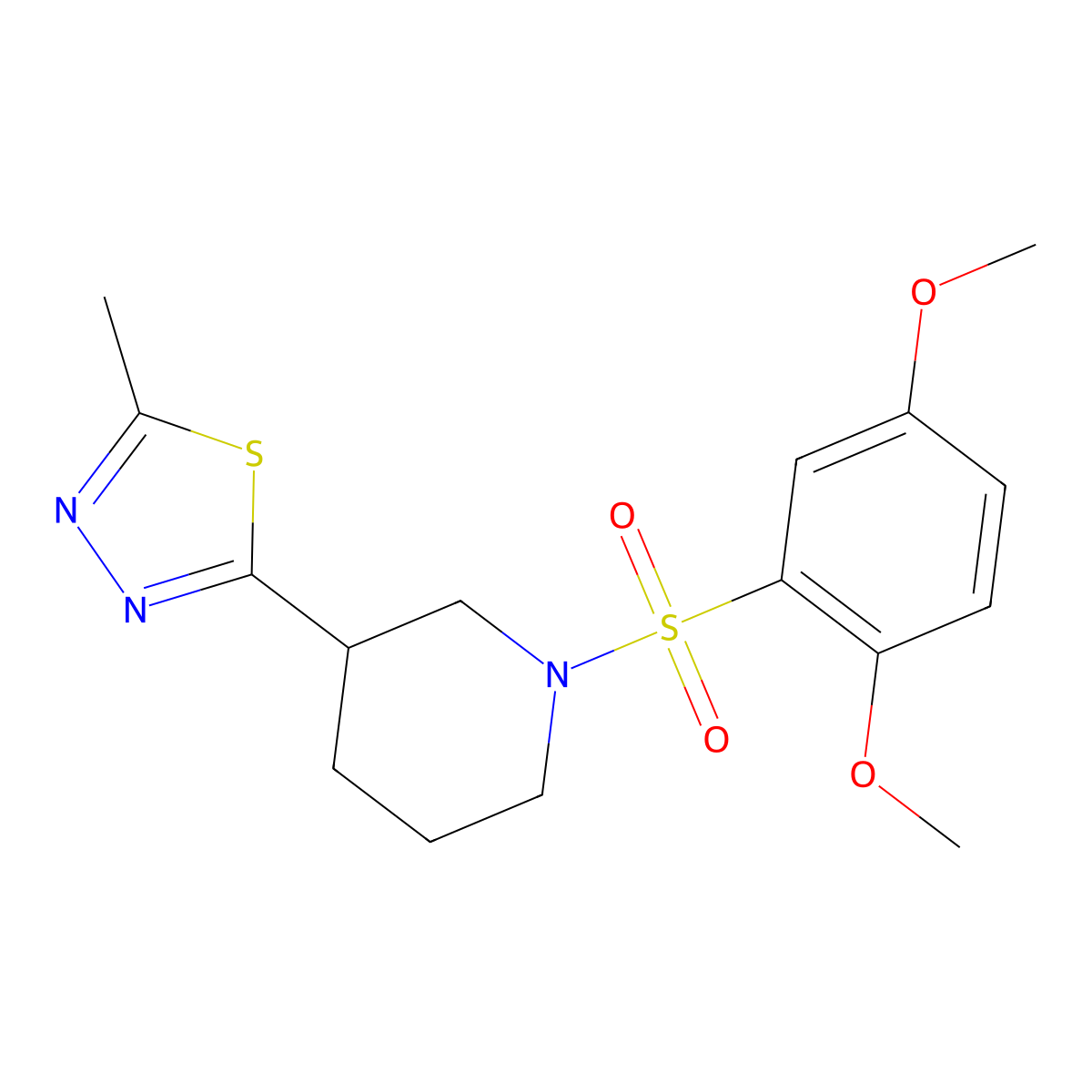 2-(1-((2,5-Dimethoxyphenyl)sulfonyl)piperidin-3-yl)-5-methyl-1,3,4-thiadiazole molecular structure, CAS 1105202-71-8