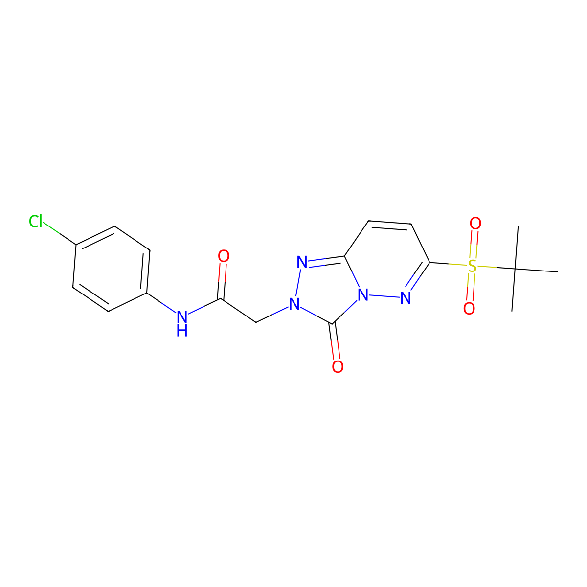 2-(6-(tert-butylsulfonyl)-3-oxo-[1,2,4]triazolo[4,3-b]pyridazin-2(3H)-yl)-N-(4-chlorophenyl)acetamide molecular structure, CAS 1105202-72-9