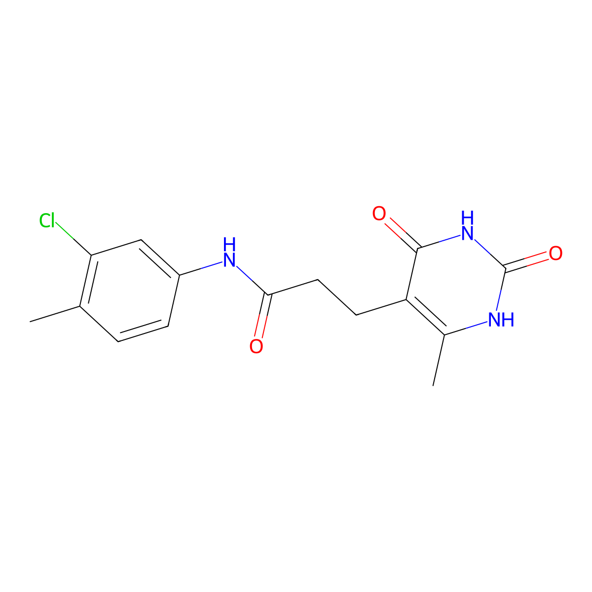 N-(3-chloro-4-methylphenyl)-3-(6-methyl-2,4-dioxo-1,2,3,4-tetrahydropyrimidin-5-yl)propanamide molecular structure, CAS 1105202-77-4