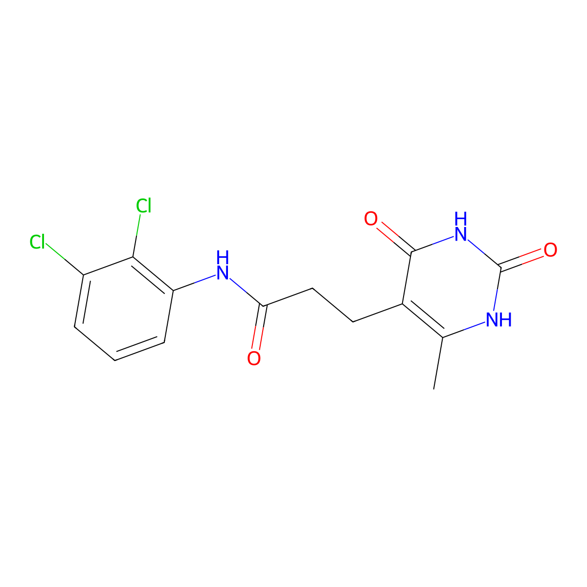 N-(2,3-dichlorophenyl)-3-(6-methyl-2,4-dioxo-1,2,3,4-tetrahydropyrimidin-5-yl)propanamide molecular structure, CAS 1105202-84-3
