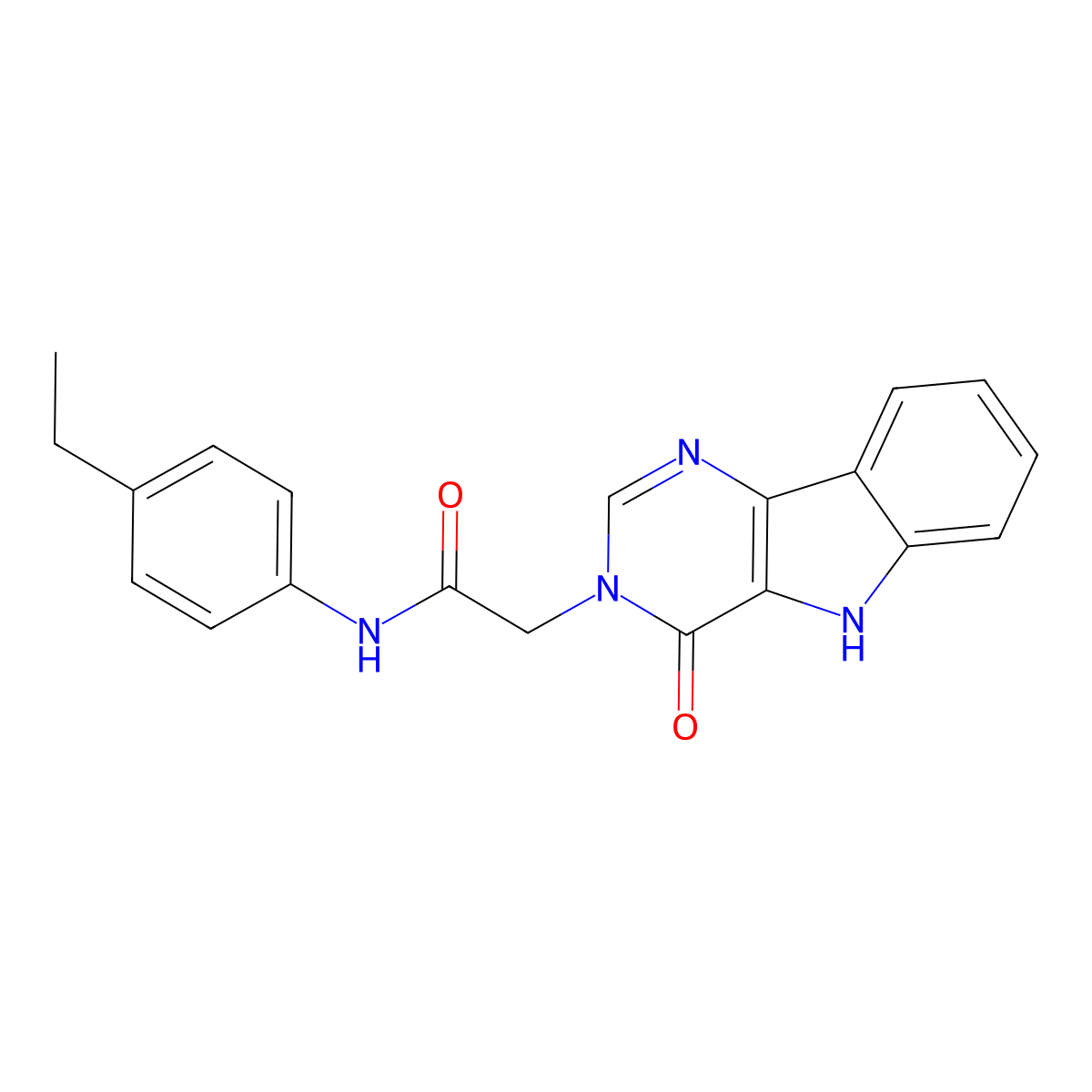 N-(4-ethylphenyl)-2-(4-oxo-4,5-dihydro-3H-pyrimido[5,4-b]indol-3-yl)acetamide molecular structure, CAS 1105203-35-7