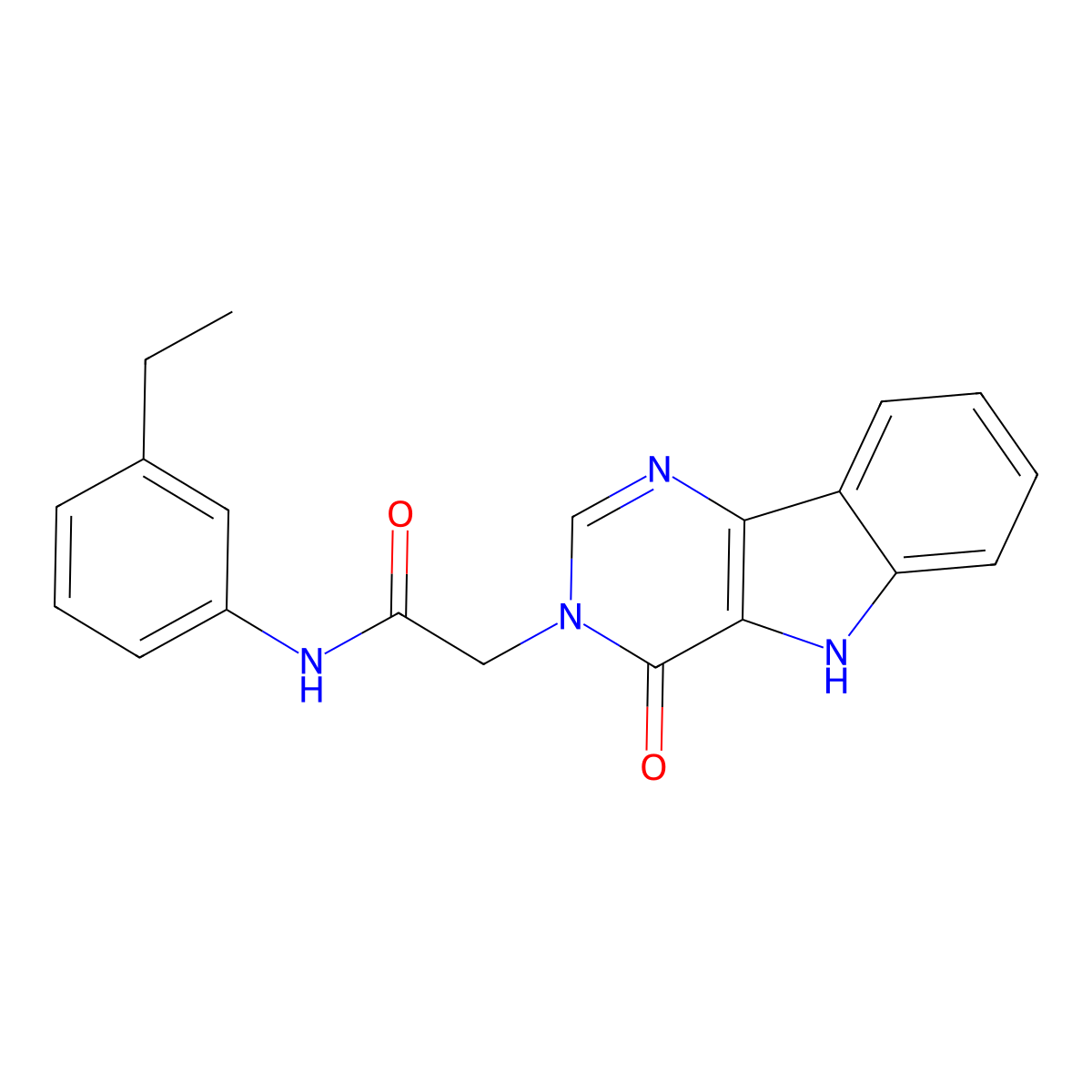 N-(3-ethylphenyl)-2-{4-oxo-3H,4H,5H-pyrimido[5,4-b]indol-3-yl}acetamide molecular structure, CAS 1105203-42-6