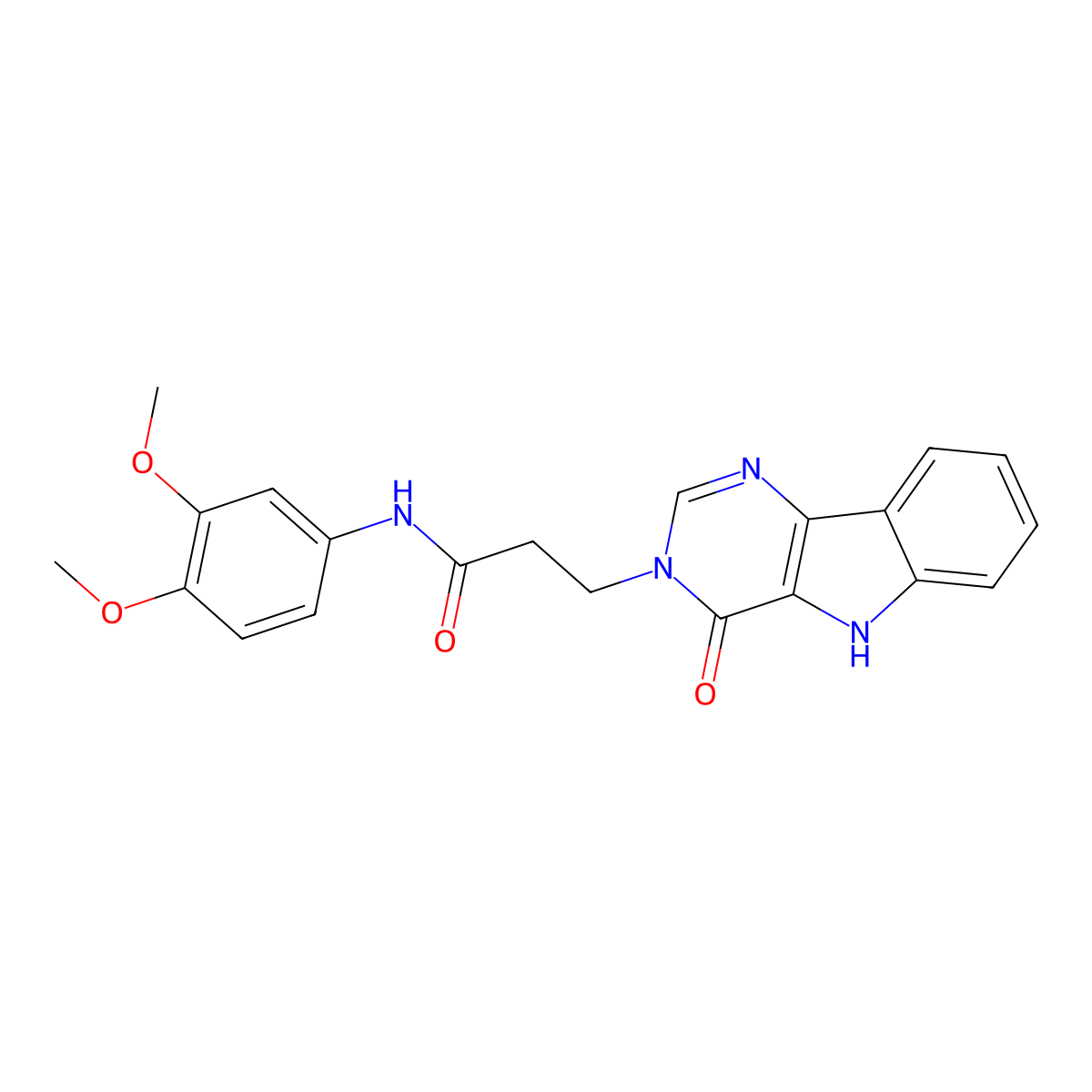 N-(3,4-dimethoxyphenyl)-3-{4-oxo-3H,4H,5H-pyrimido[5,4-b]indol-3-yl}propanamide molecular structure, CAS 1105203-49-3