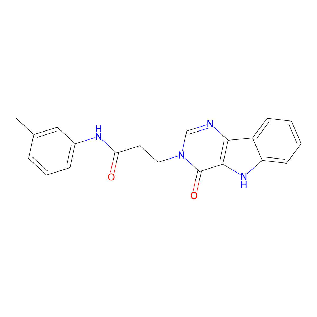 3-(4-oxo-4,5-dihydro-3H-pyrimido[5,4-b]indol-3-yl)-N-(m-tolyl)propanamide molecular structure, CAS 1105203-56-2