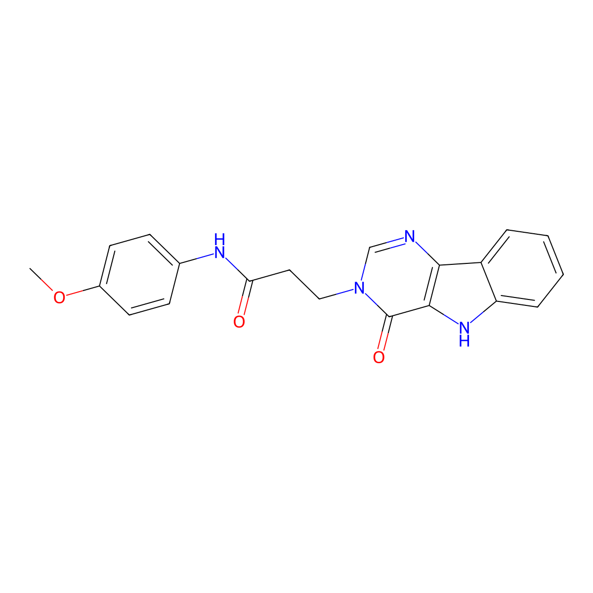 N-(4-methoxyphenyl)-3-(4-oxo-4,5-dihydro-3H-pyrimido[5,4-b]indol-3-yl)propanamide molecular structure, CAS 1105203-63-1