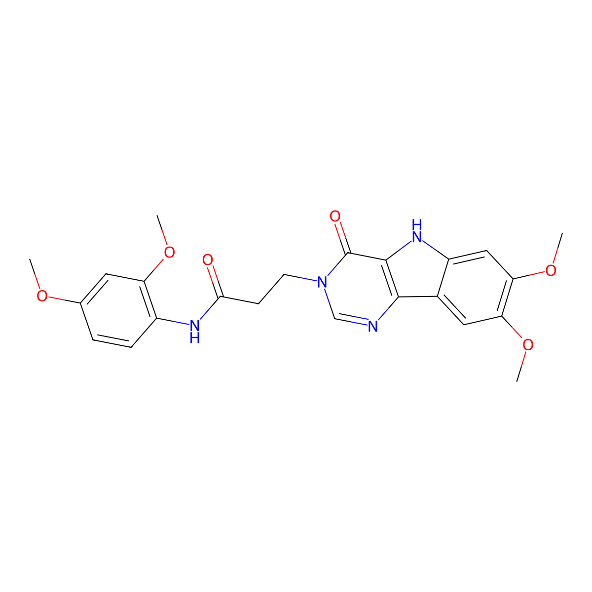 3-(7,8-dimethoxy-4-oxo-4,5-dihydro-3H-pyrimido[5,4-b]indol-3-yl)-N-(2,4-dimethoxyphenyl)propanamide molecular structure, CAS 1105203-75-5