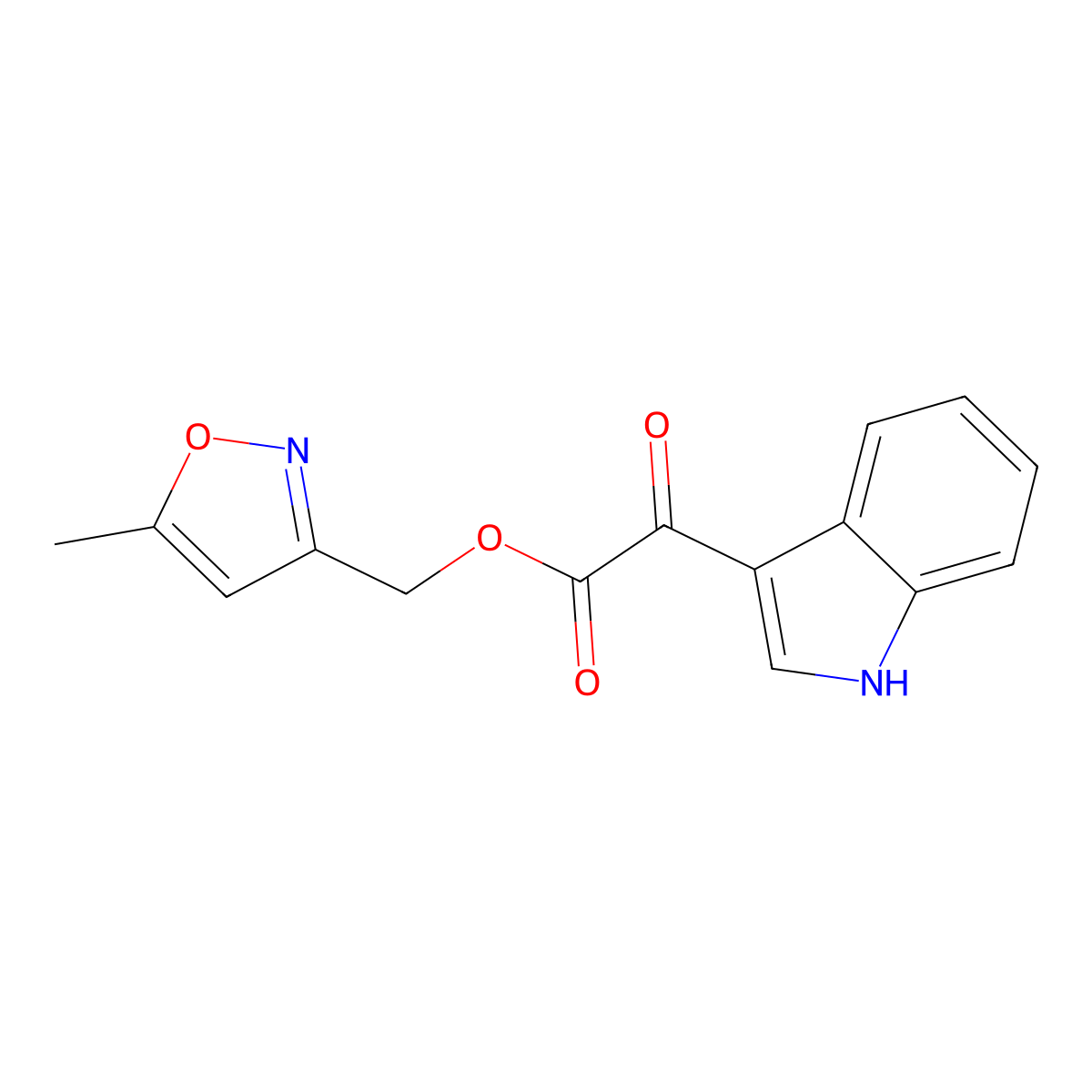 (5-methyl-1,2-oxazol-3-yl)methyl 2-(1H-indol-3-yl)-2-oxoacetate molecular structure, CAS 1105203-83-5