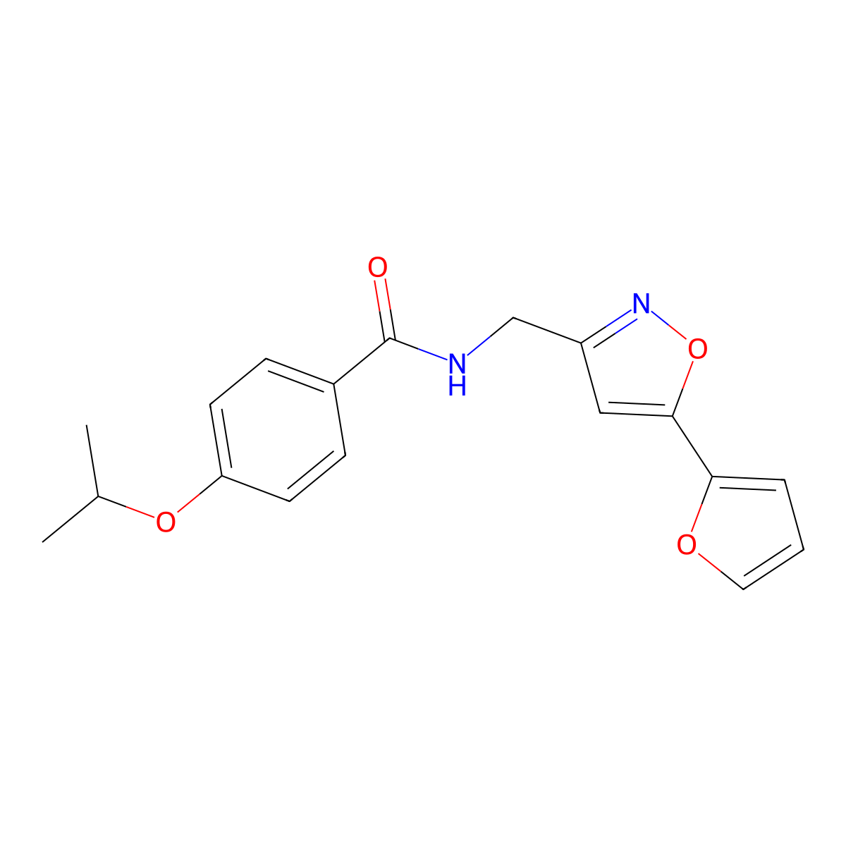 N-((5-(furan-2-yl)isoxazol-3-yl)methyl)-4-isopropoxybenzamide molecular structure, CAS 1105203-97-1