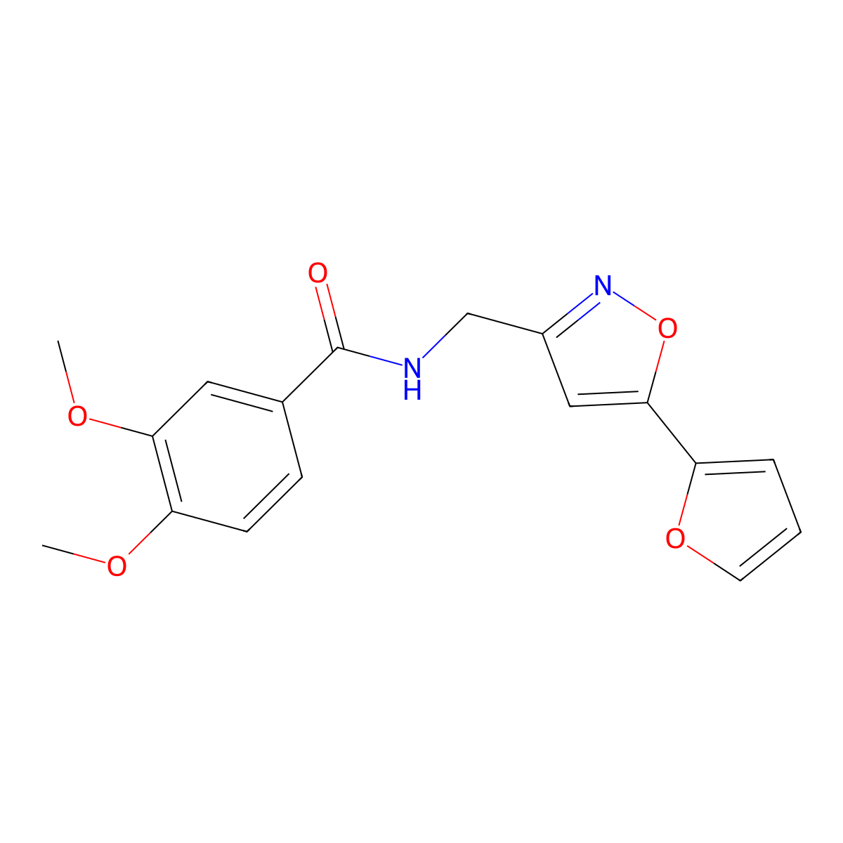 N-((5-(furan-2-yl)isoxazol-3-yl)methyl)-3,4-dimethoxybenzamide molecular structure, CAS 1105204-03-2
