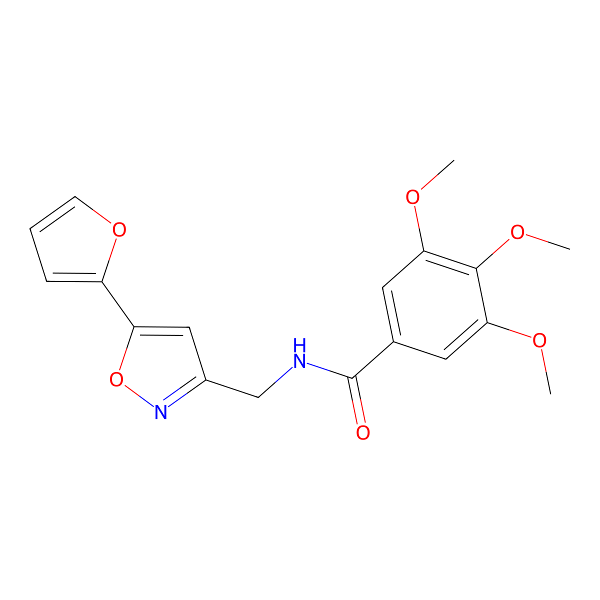 N-((5-(furan-2-yl)isoxazol-3-yl)methyl)-3,4,5-trimethoxybenzamide molecular structure, CAS 1105204-09-8