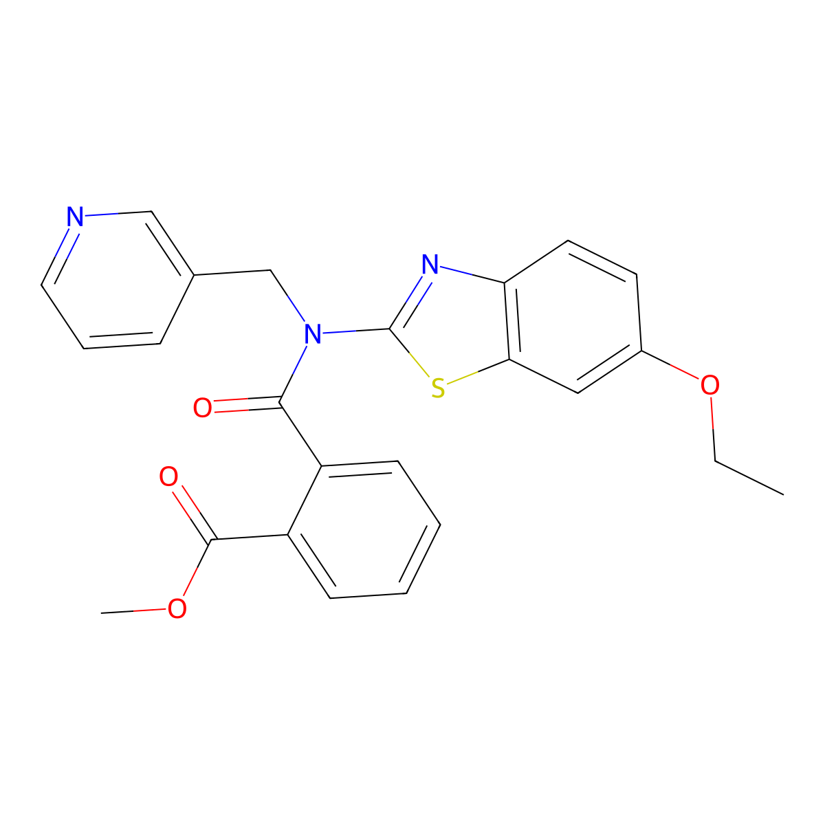 Methyl 2-((6-ethoxybenzo[d]thiazol-2-yl)(pyridin-3-ylmethyl)carbamoyl)benzoate molecular structure, CAS 1105204-13-4