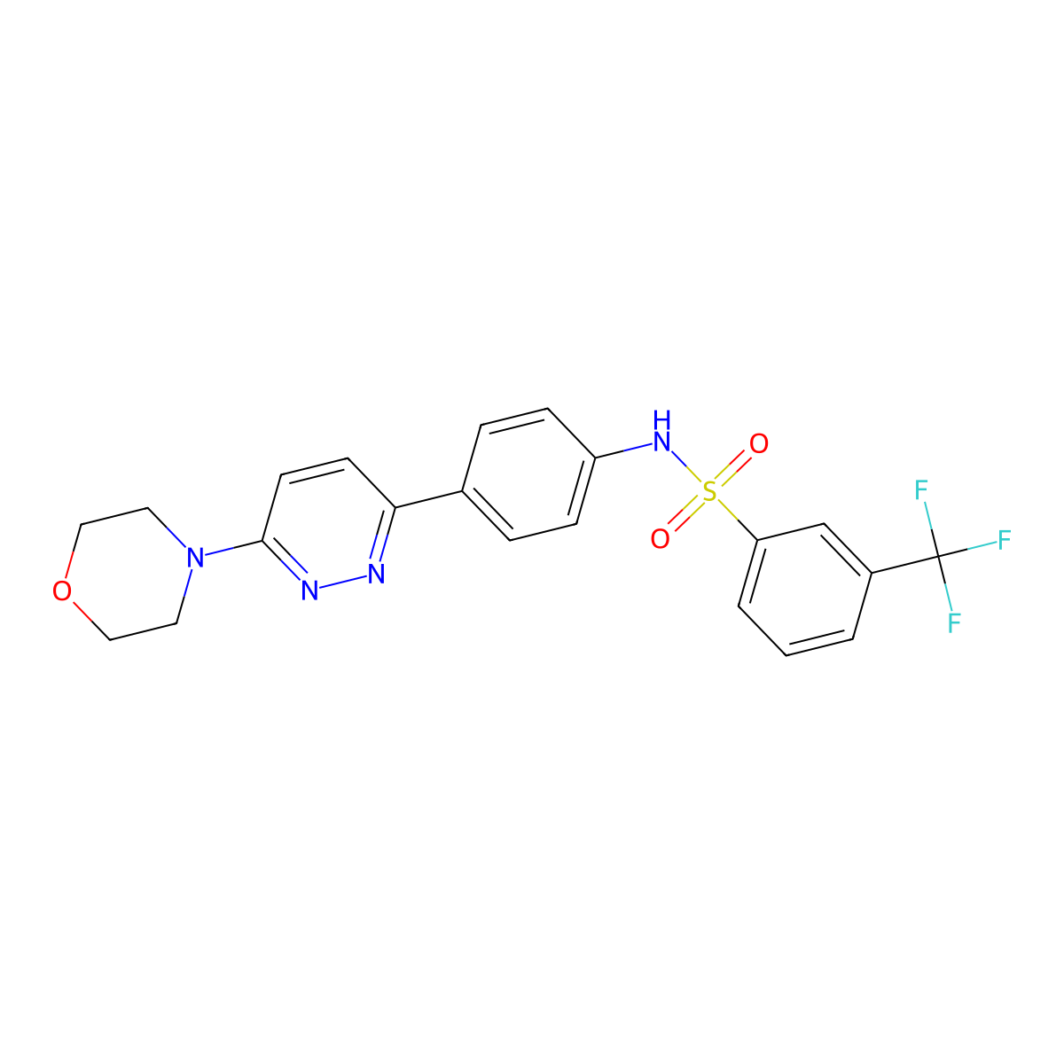 N-(4-(6-morpholinopyridazin-3-yl)phenyl)-3-(trifluoromethyl)benzenesulfonamide molecular structure, CAS 1105204-25-8