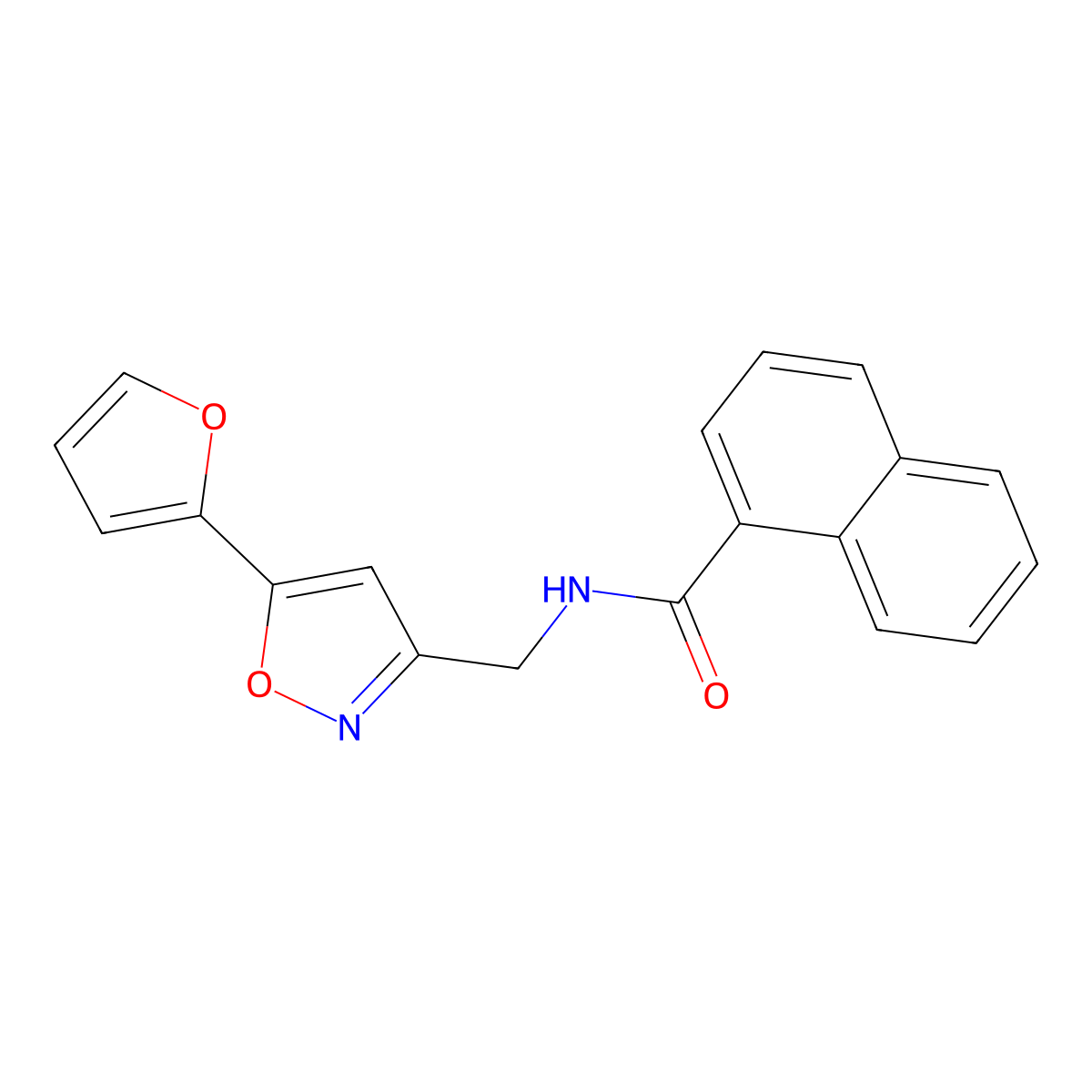 N-((5-(furan-2-yl)isoxazol-3-yl)methyl)-1-naphthamide molecular structure, CAS 1105204-33-8