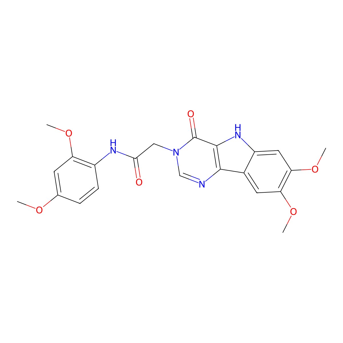 2-(7,8-dimethoxy-4-oxo-4,5-dihydro-3H-pyrimido[5,4-b]indol-3-yl)-N-(2,4-dimethoxyphenyl)acetamide molecular structure, CAS 1105204-34-9