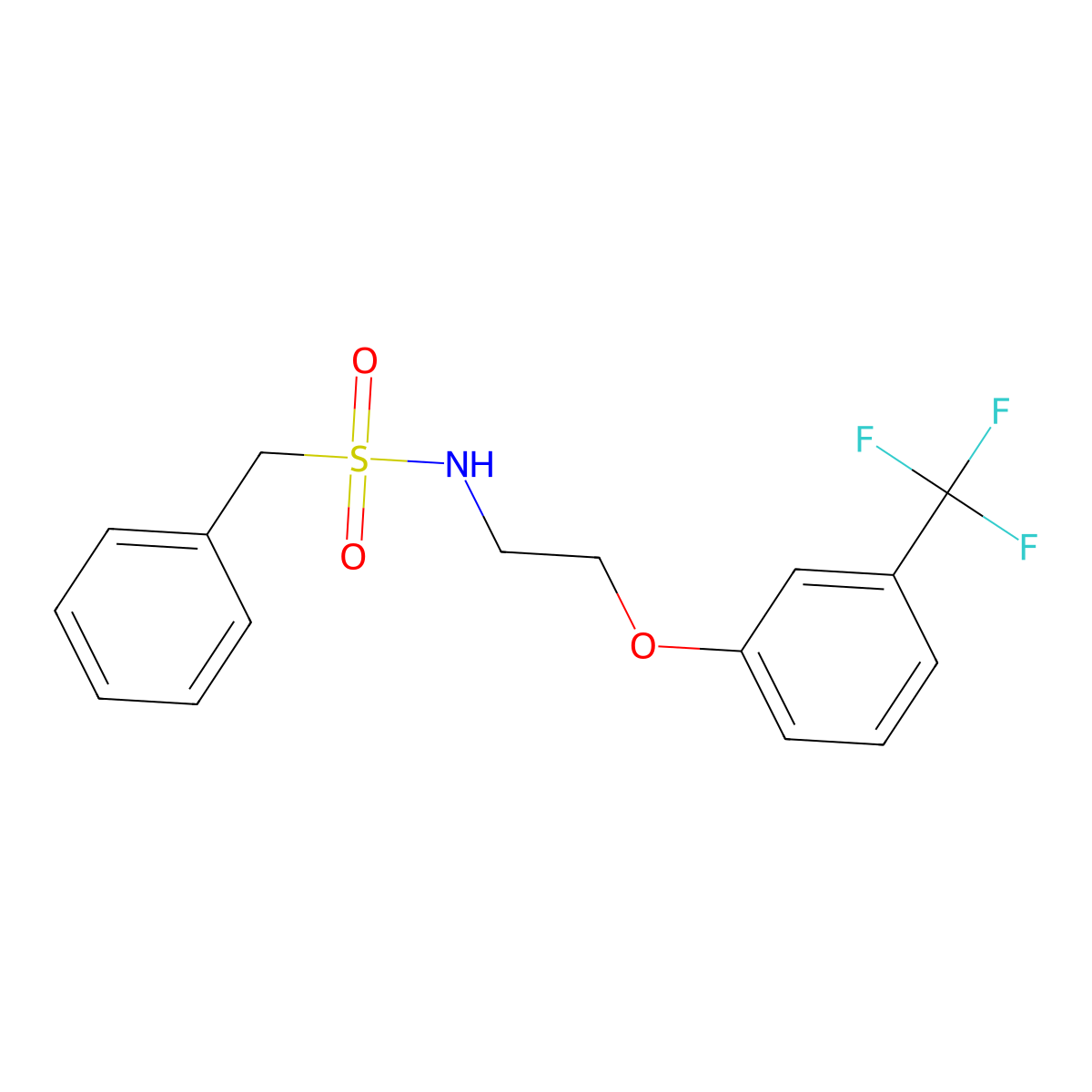 1-phenyl-N-(2-(3-(trifluoromethyl)phenoxy)ethyl)methanesulfonamide molecular structure, CAS 1105204-38-3