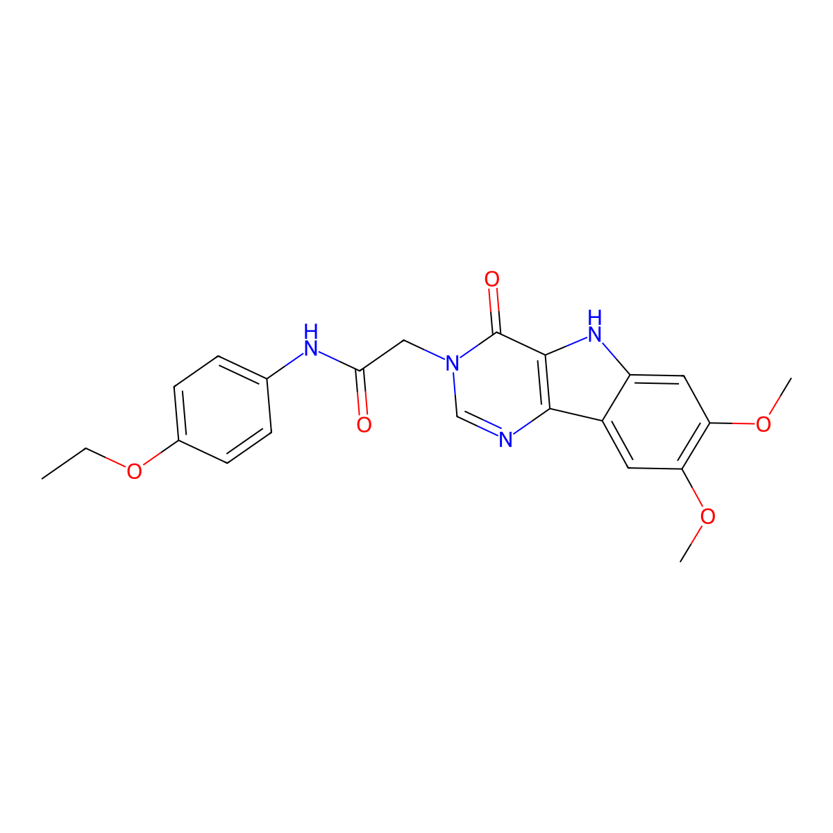 2-(7,8-dimethoxy-4-oxo-4,5-dihydro-3H-pyrimido[5,4-b]indol-3-yl)-N-(4-ethoxyphenyl)acetamide molecular structure, CAS 1105204-40-7