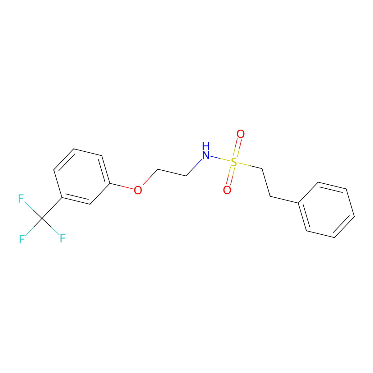 2-phenyl-N-(2-(3-(trifluoromethyl)phenoxy)ethyl)ethanesulfonamide molecular structure, CAS 1105204-44-1