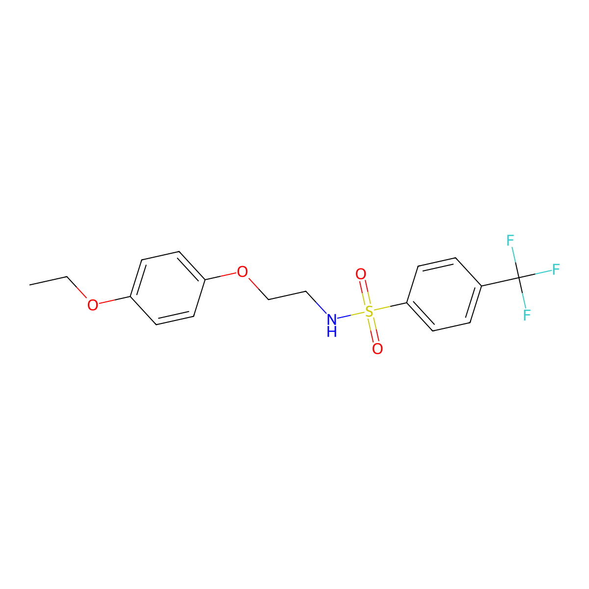 N-(2-(4-ethoxyphenoxy)ethyl)-4-(trifluoromethyl)benzenesulfonamide molecular structure, CAS 1105204-56-5