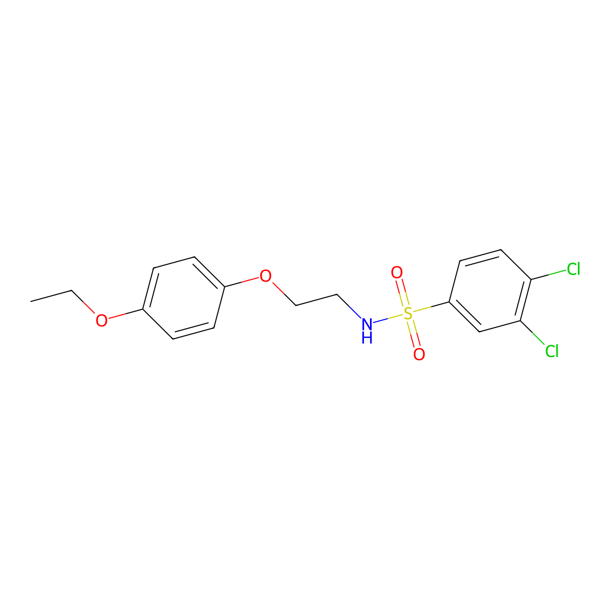 3,4-dichloro-N-(2-(4-ethoxyphenoxy)ethyl)benzenesulfonamide molecular structure, CAS 1105204-62-3