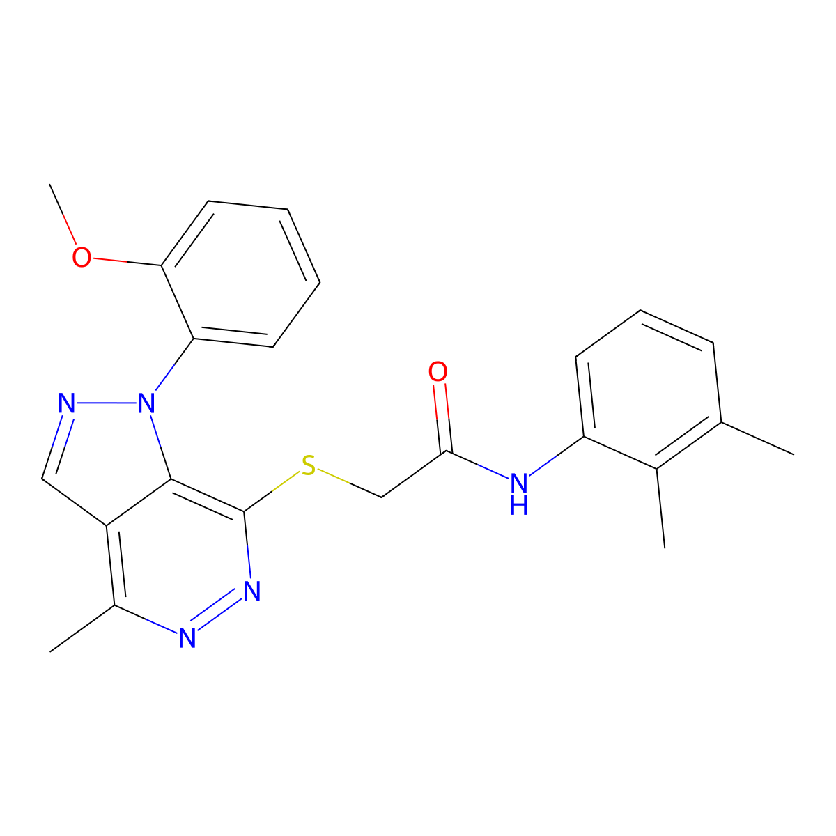 N-(2,3-dimethylphenyl)-2-((1-(2-methoxyphenyl)-4-methyl-1H-pyrazolo[3,4-d]pyridazin-7-yl)thio)acetamide molecular structure, CAS 1105204-65-6