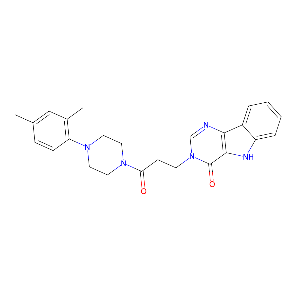 3-(3-(4-(2,4-dimethylphenyl)piperazin-1-yl)-3-oxopropyl)-3H-pyrimido[5,4-b]indol-4(5H)-one molecular structure, CAS 1105204-70-3