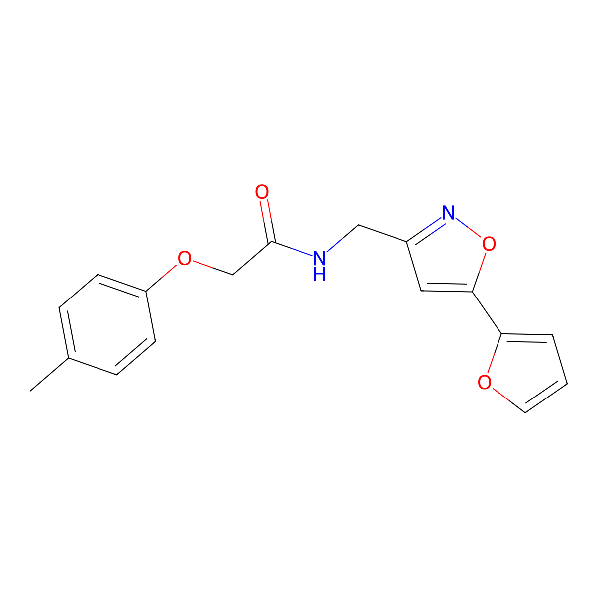 N-((5-(furan-2-yl)isoxazol-3-yl)methyl)-2-(p-tolyloxy)acetamide molecular structure, CAS 1105204-81-6