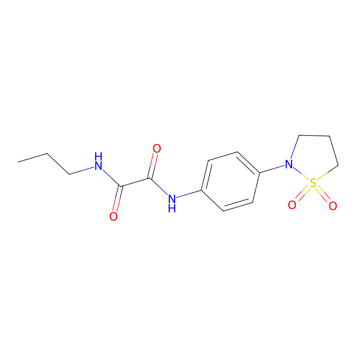 N1-(4-(1,1-dioxidoisothiazolidin-2-yl)phenyl)-N2-propyloxalamide molecular structure, CAS 1105205-23-9