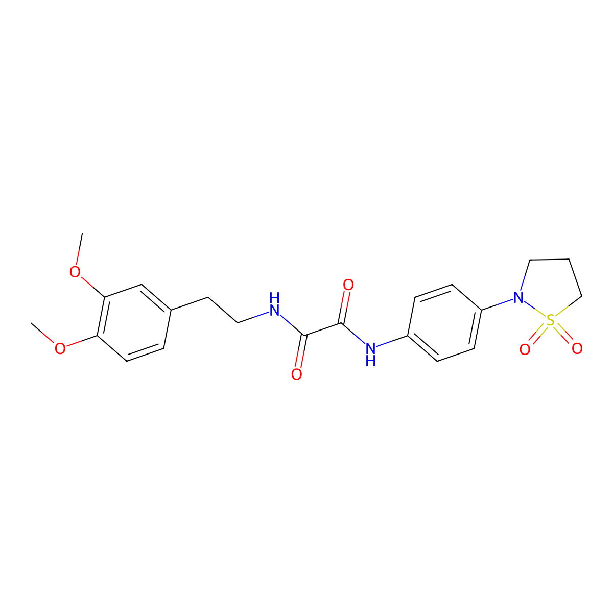 N1-(3,4-dimethoxyphenethyl)-N2-(4-(1,1-dioxidoisothiazolidin-2-yl)phenyl)oxalamide molecular structure, CAS 1105205-40-0