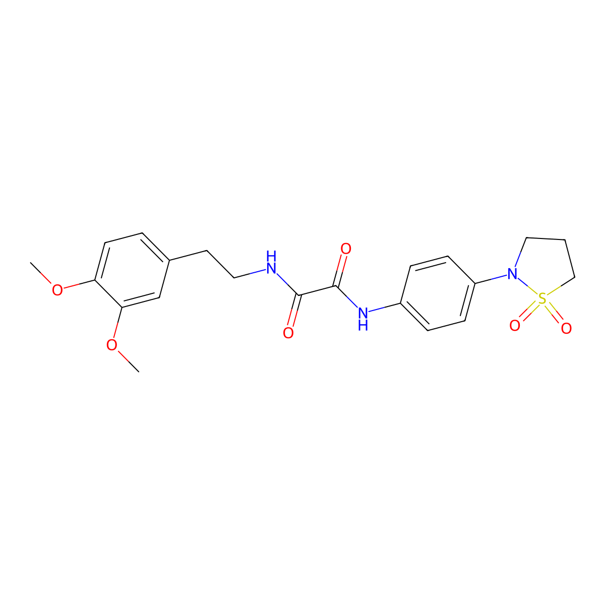 N1-(3,4-dimethoxyphenethyl)-N2-(4-(1,1-dioxidoisothiazolidin-2-yl)phenyl)oxalamide molecular structure, CAS 1105205-40-0