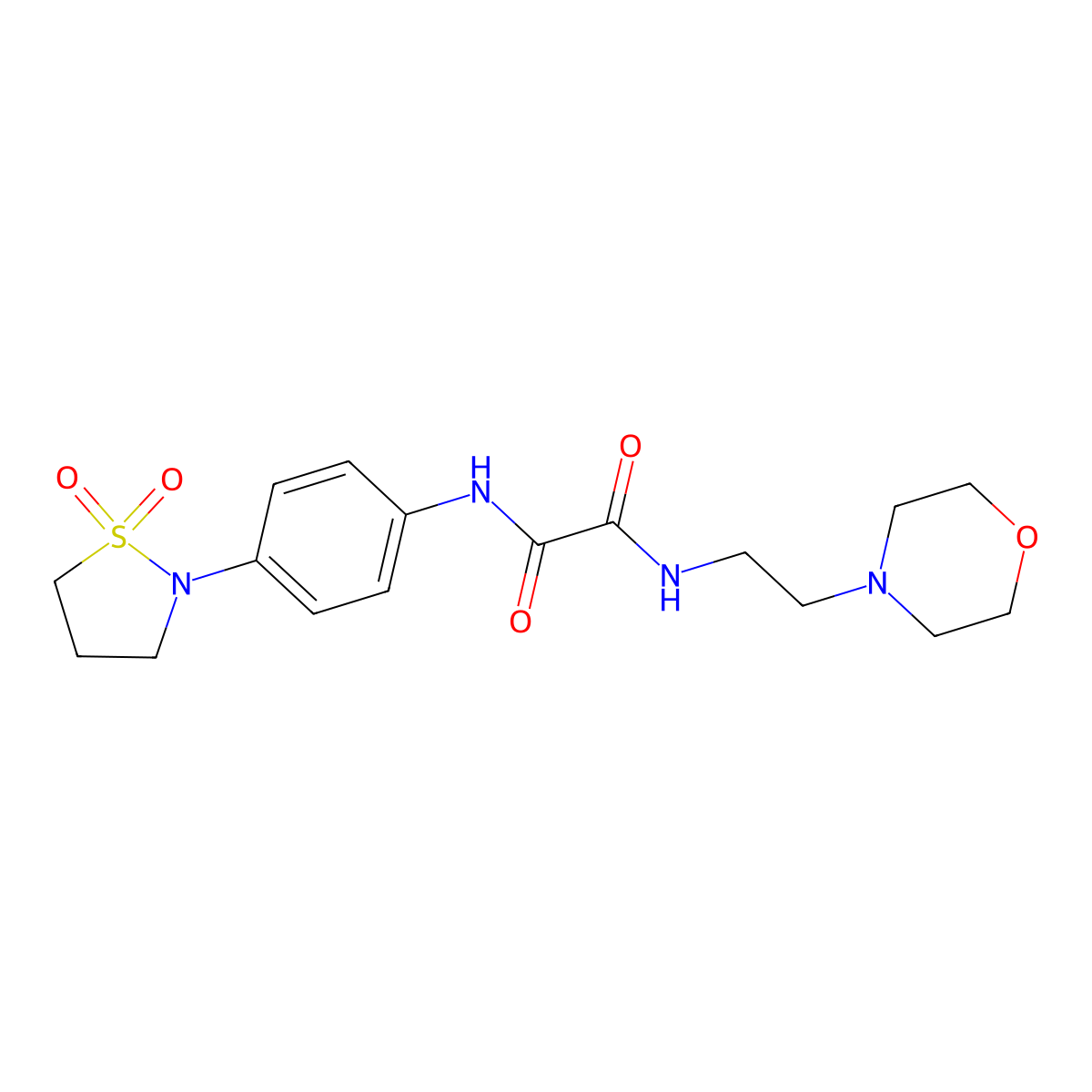N'-[4-(1,1-dioxo-1,2-thiazolidin-2-yl)phenyl]-N-(2-morpholin-4-ylethyl)oxamide molecular structure, CAS 1105205-51-3