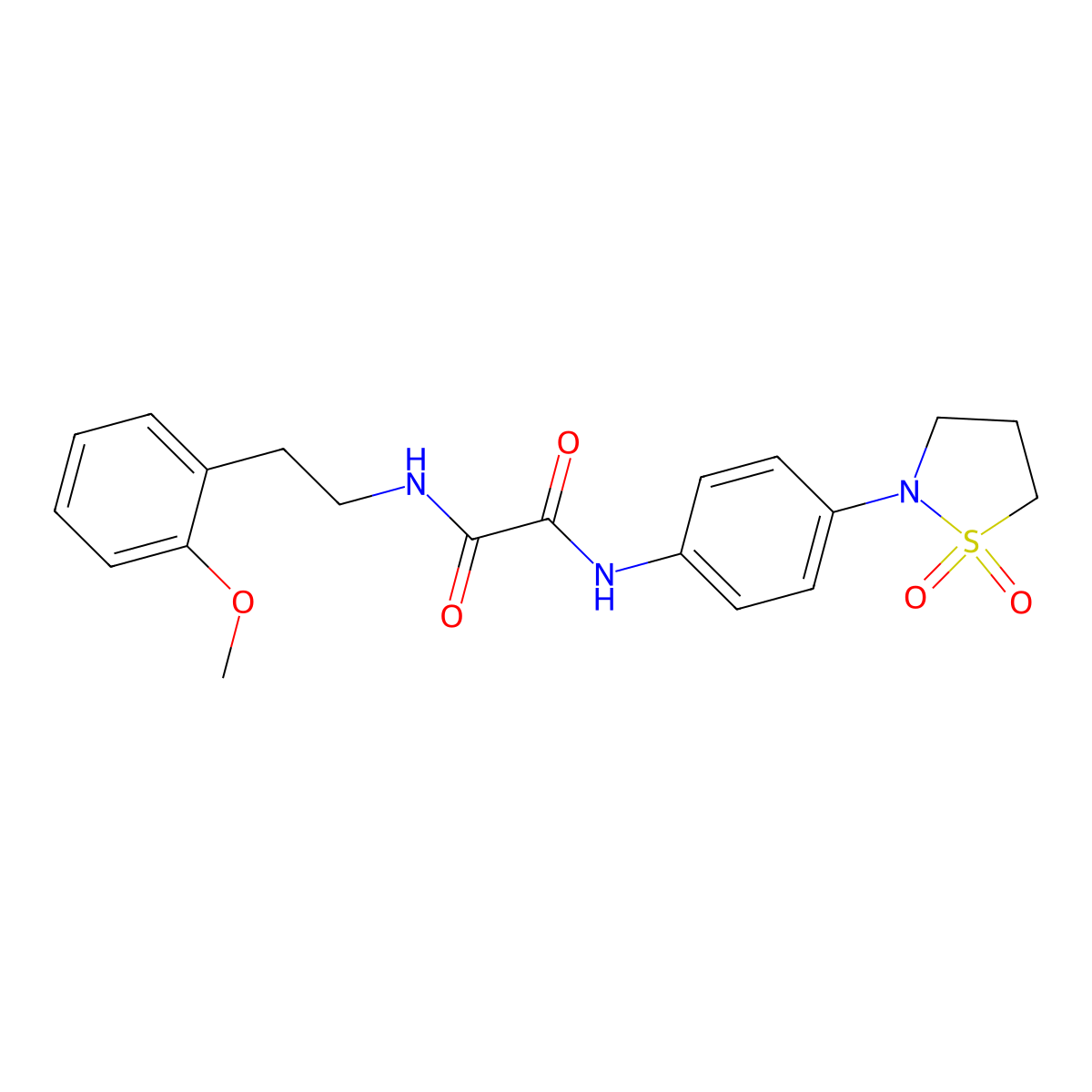 N1-(4-(1,1-dioxidoisothiazolidin-2-yl)phenyl)-N2-(2-methoxyphenethyl)oxalamide molecular structure, CAS 1105205-57-9