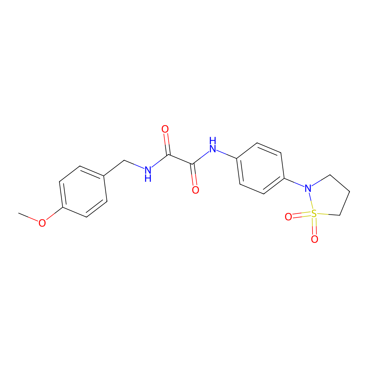 N1-(4-(1,1-dioxidoisothiazolidin-2-yl)phenyl)-N2-(4-methoxybenzyl)oxalamide molecular structure, CAS 1105205-63-7