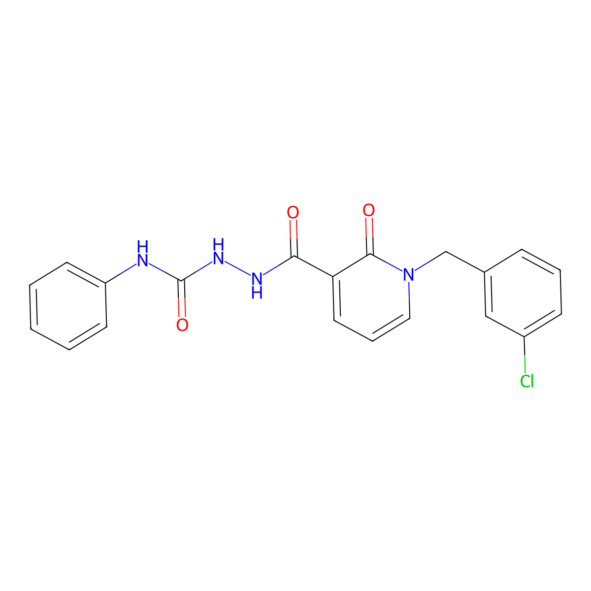 2-(1-(3-chlorobenzyl)-2-oxo-1,2-dihydropyridine-3-carbonyl)-N-phenylhydrazinecarboxamide molecular structure, CAS 1105205-66-0