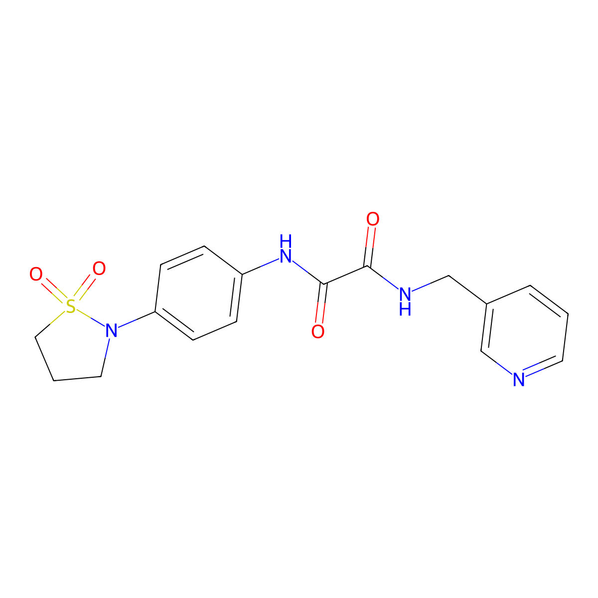 N1-(4-(1,1-dioxidoisothiazolidin-2-yl)phenyl)-N2-(pyridin-3-ylmethyl)oxalamide molecular structure, CAS 1105205-75-1