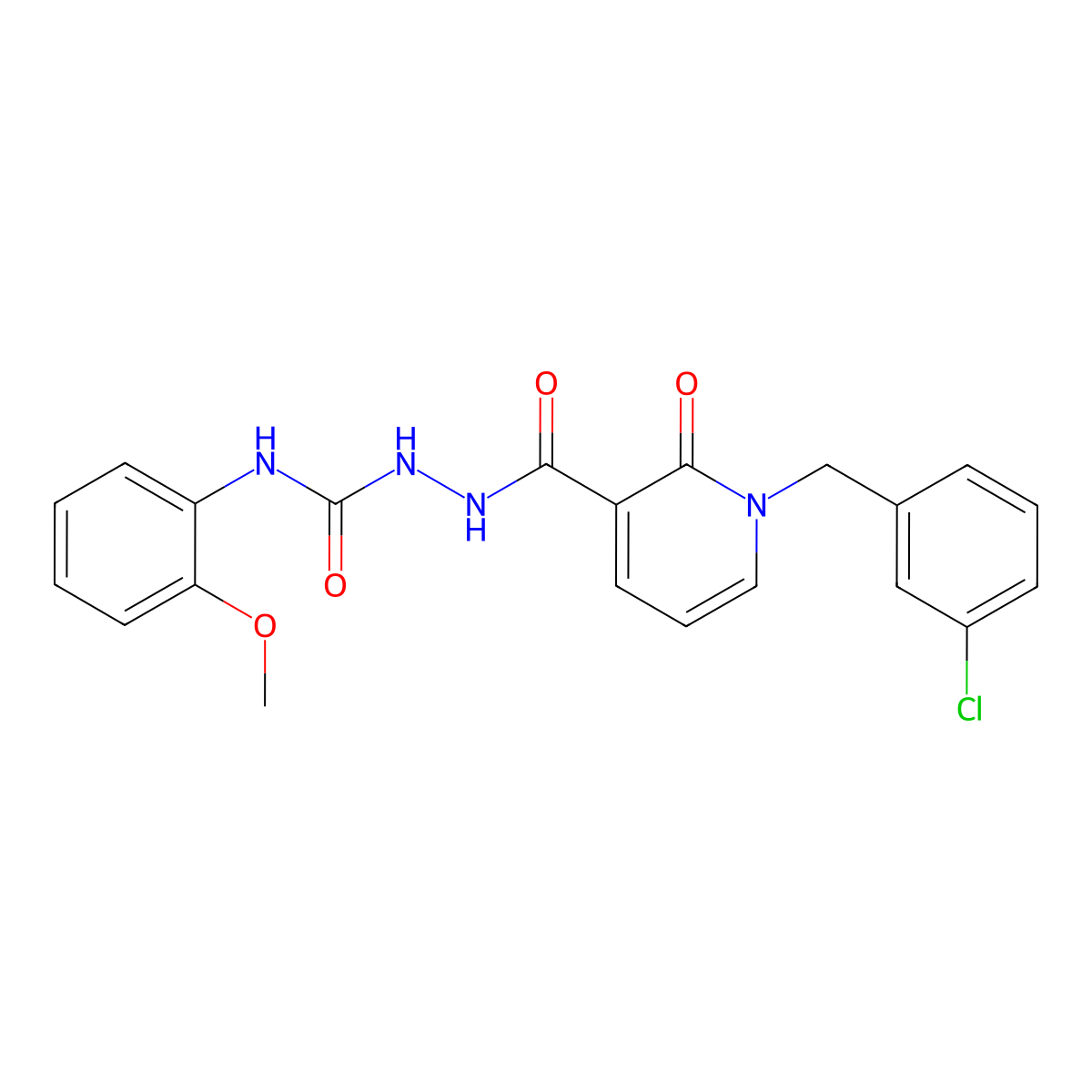 2-(1-(3-chlorobenzyl)-2-oxo-1,2-dihydropyridine-3-carbonyl)-N-(2-methoxyphenyl)hydrazinecarboxamide molecular structure, CAS 1105205-78-4