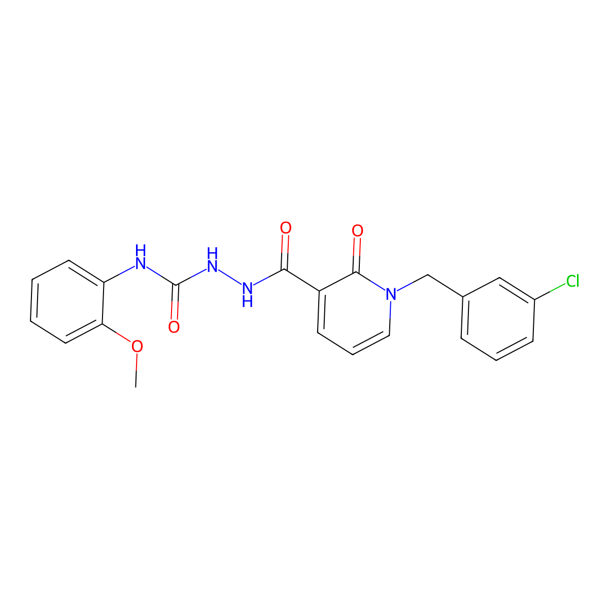 2-(1-(3-chlorobenzyl)-2-oxo-1,2-dihydropyridine-3-carbonyl)-N-(2-methoxyphenyl)hydrazinecarboxamide molecular structure, CAS 1105205-78-4