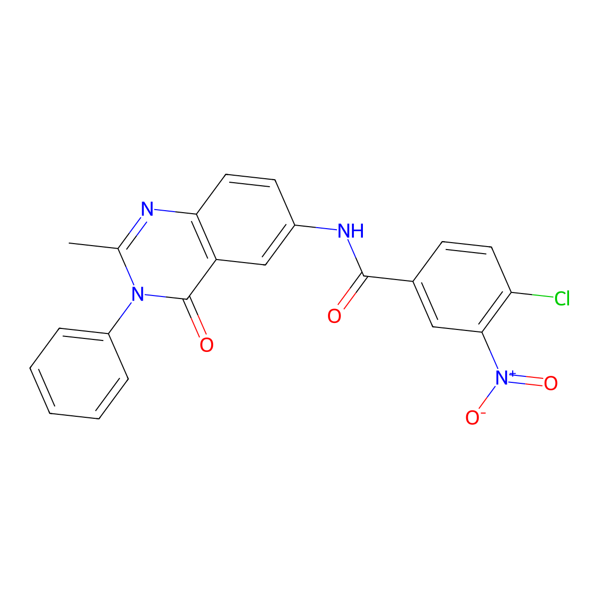 4-chloro-N-(2-methyl-4-oxo-3-phenyl-3,4-dihydroquinazolin-6-yl)-3-nitrobenzamide molecular structure, CAS 1105205-79-5