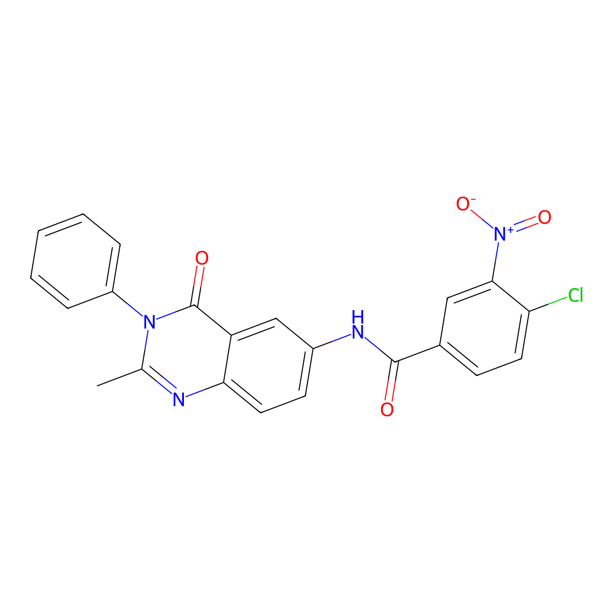 4-chloro-N-(2-methyl-4-oxo-3-phenyl-3,4-dihydroquinazolin-6-yl)-3-nitrobenzamide molecular structure, CAS 1105205-79-5