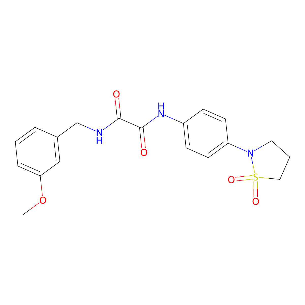 N1-(4-(1,1-dioxidoisothiazolidin-2-yl)phenyl)-N2-(3-methoxybenzyl)oxalamide molecular structure, CAS 1105205-81-9