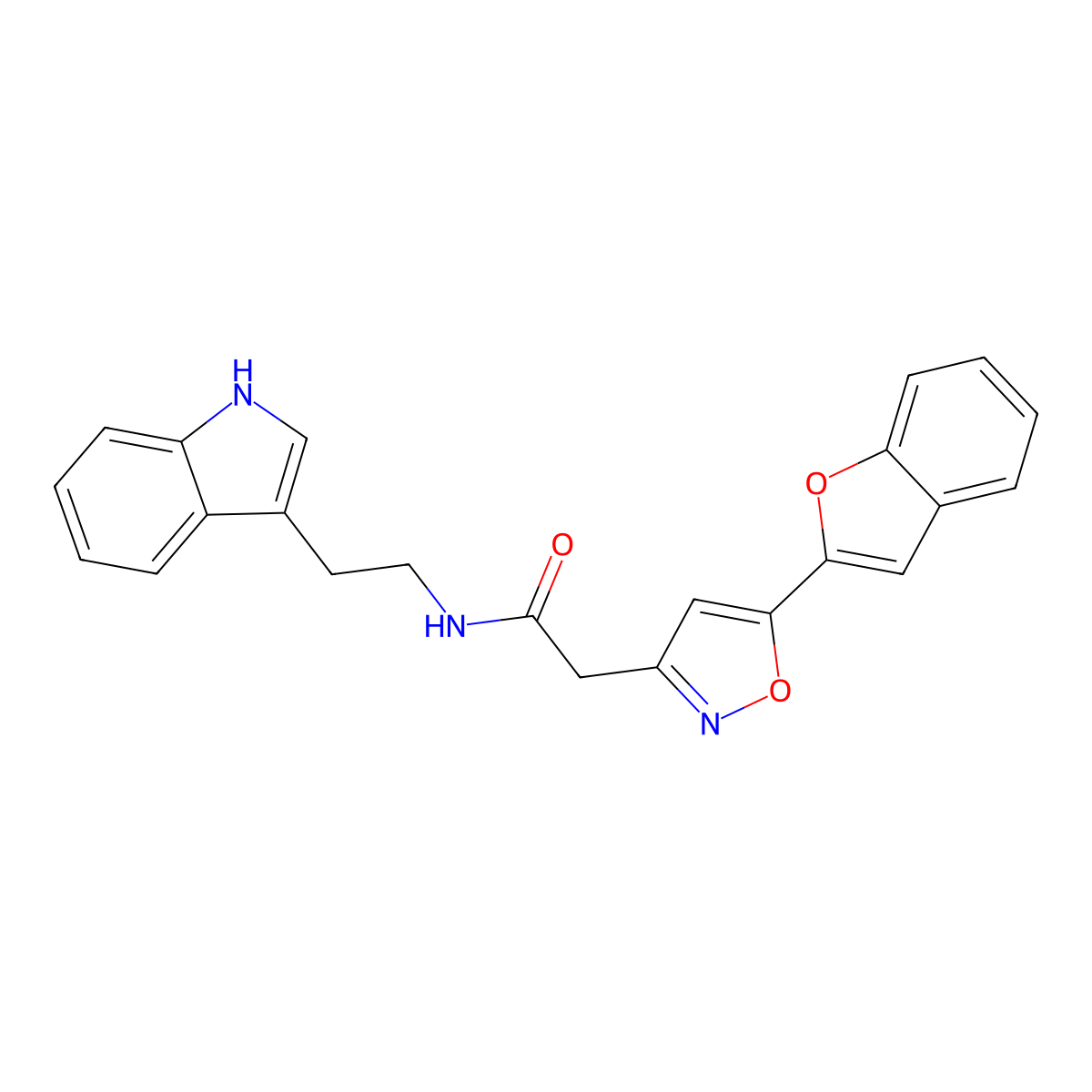 N-(2-(1H-indol-3-yl)ethyl)-2-(5-(benzofuran-2-yl)isoxazol-3-yl)acetamide molecular structure, CAS 1105205-83-1