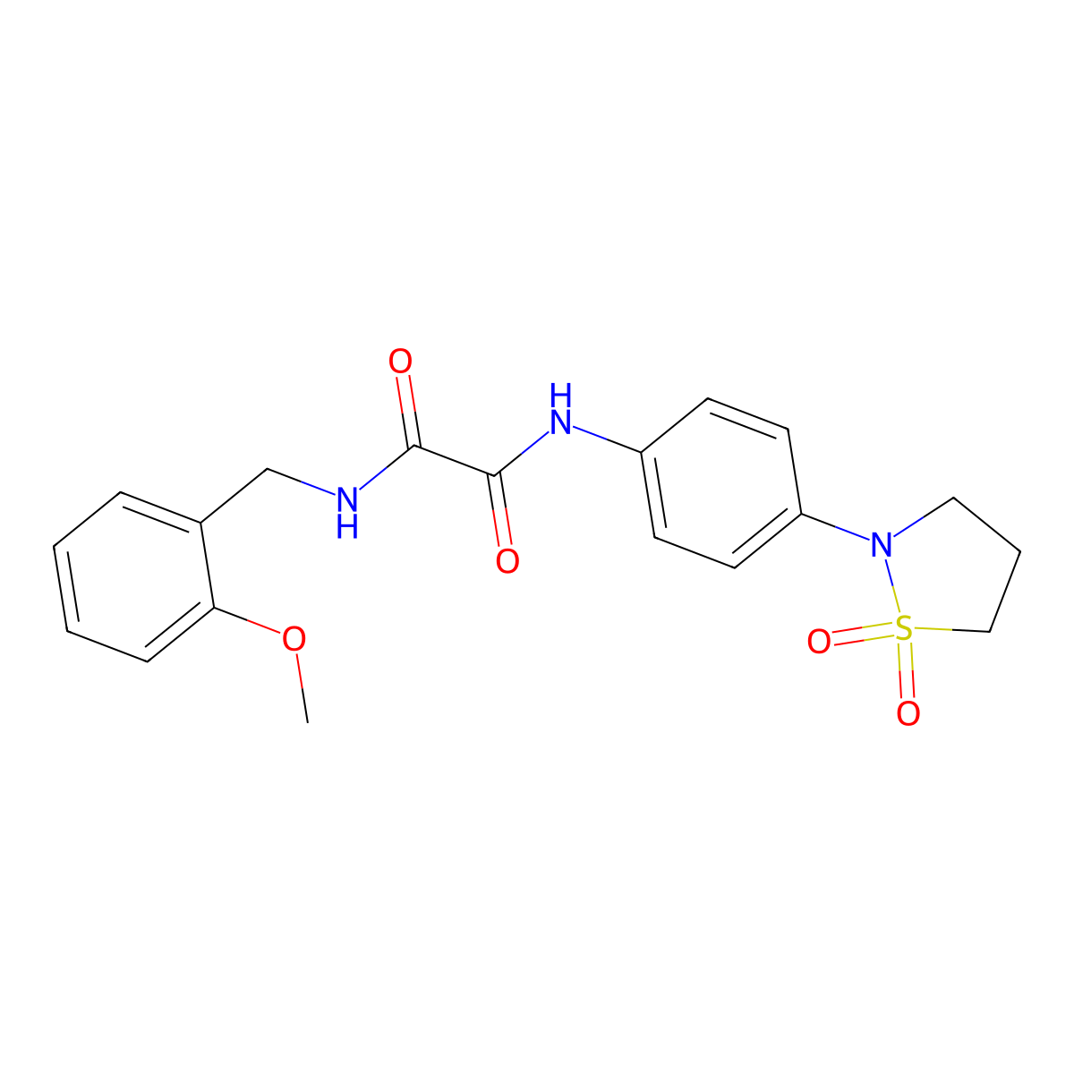 N1-(4-(1,1-dioxidoisothiazolidin-2-yl)phenyl)-N2-(2-methoxybenzyl)oxalamide molecular structure, CAS 1105205-99-9