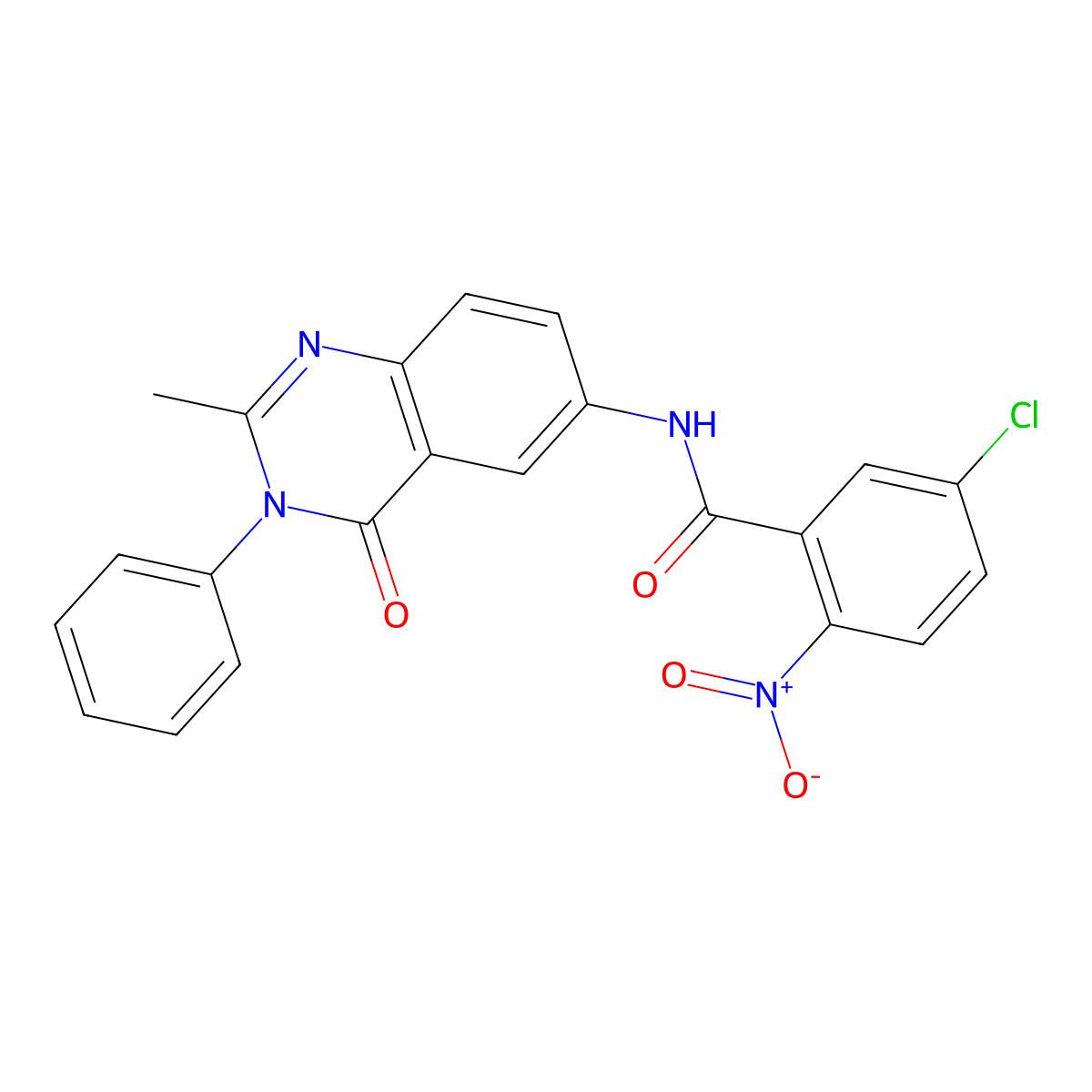 5-chloro-N-(2-methyl-4-oxo-3-phenyl-3,4-dihydroquinazolin-6-yl)-2-nitrobenzamide molecular structure, CAS 1105206-03-8