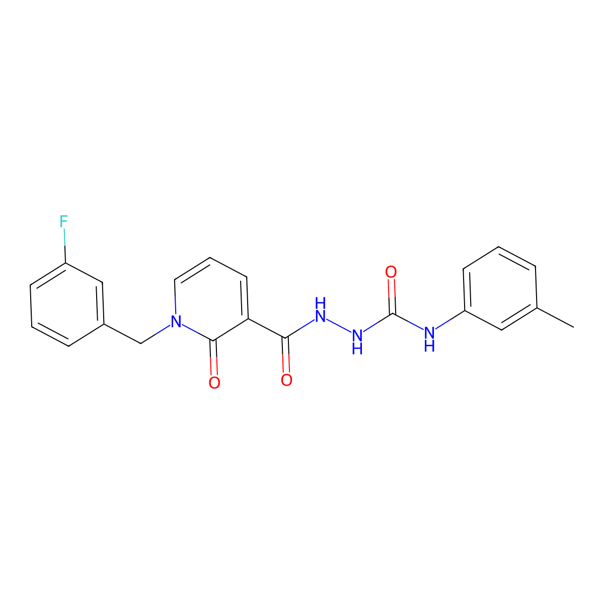 2-(1-(3-fluorobenzyl)-2-oxo-1,2-dihydropyridine-3-carbonyl)-N-(m-tolyl)hydrazinecarboxamide molecular structure, CAS 1105206-14-1
