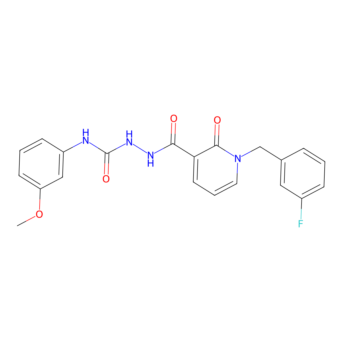 2-(1-(3-fluorobenzyl)-2-oxo-1,2-dihydropyridine-3-carbonyl)-N-(3-methoxyphenyl)hydrazinecarboxamide molecular structure, CAS 1105206-27-6