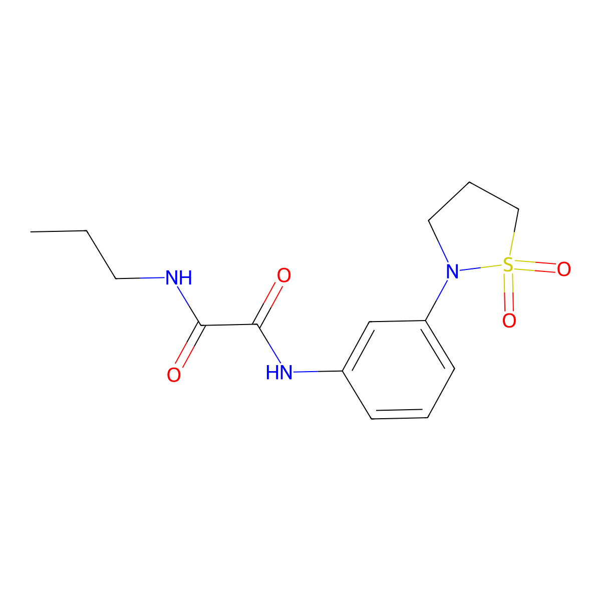 N1-(3-(1,1-dioxidoisothiazolidin-2-yl)phenyl)-N2-propyloxalamide molecular structure, CAS 1105206-37-8