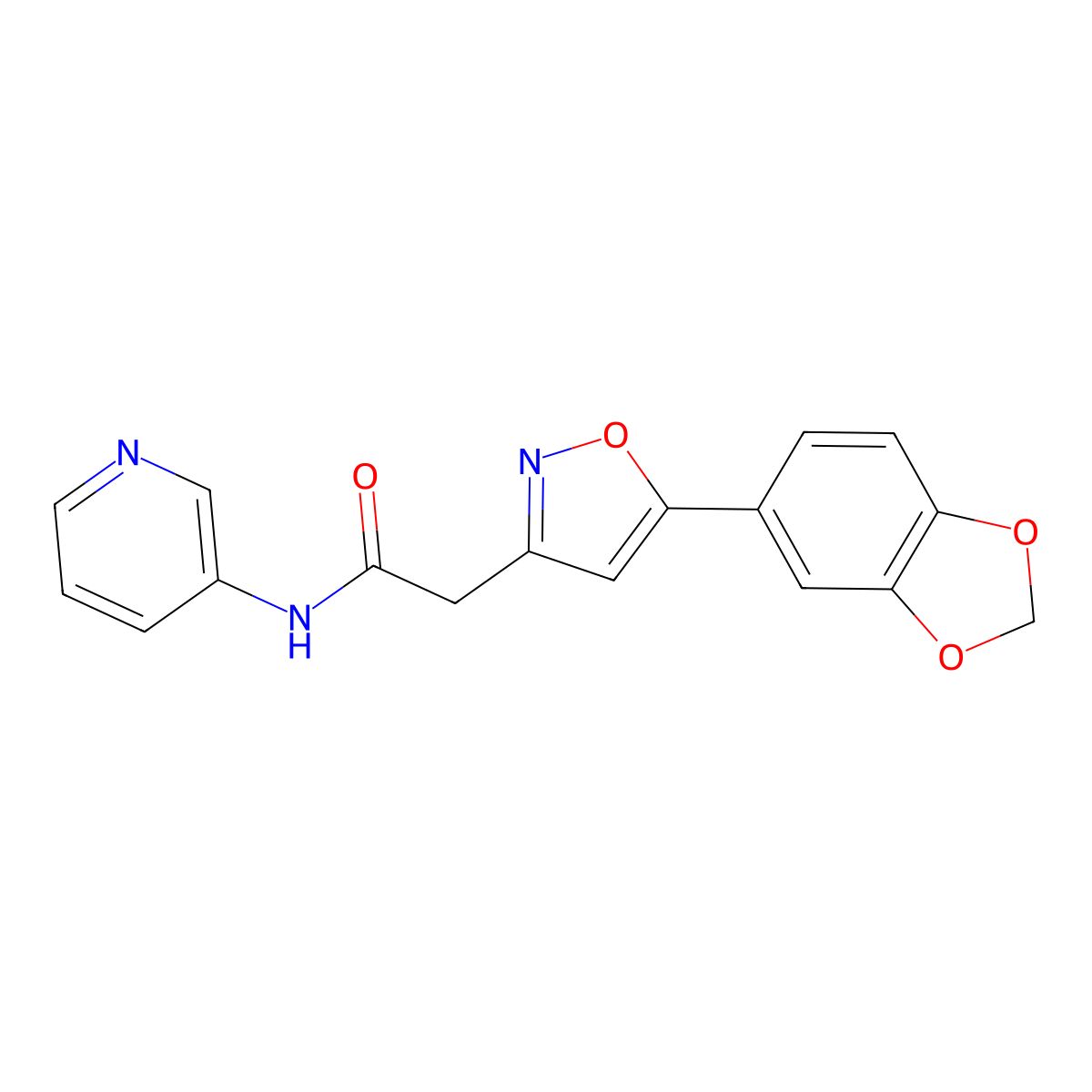 2-(5-(benzo[d][1,3]dioxol-5-yl)isoxazol-3-yl)-N-(pyridin-3-yl)acetamide molecular structure, CAS 1105206-39-0