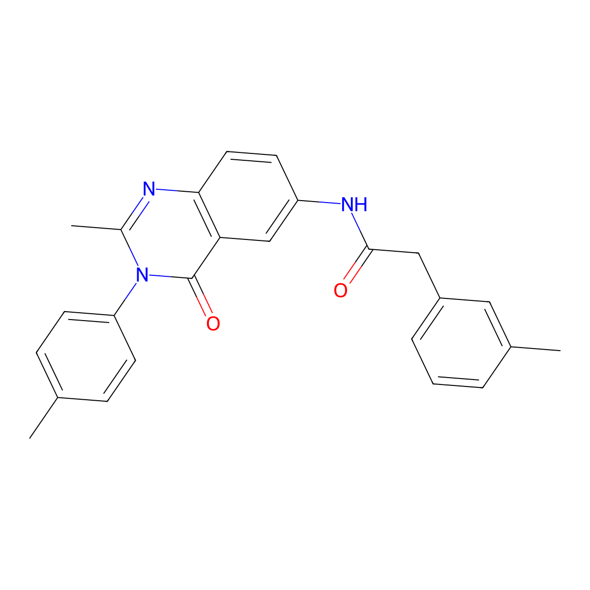 N-(2-methyl-4-oxo-3-(p-tolyl)-3,4-dihydroquinazolin-6-yl)-2-(m-tolyl)acetamide molecular structure, CAS 1105206-47-0